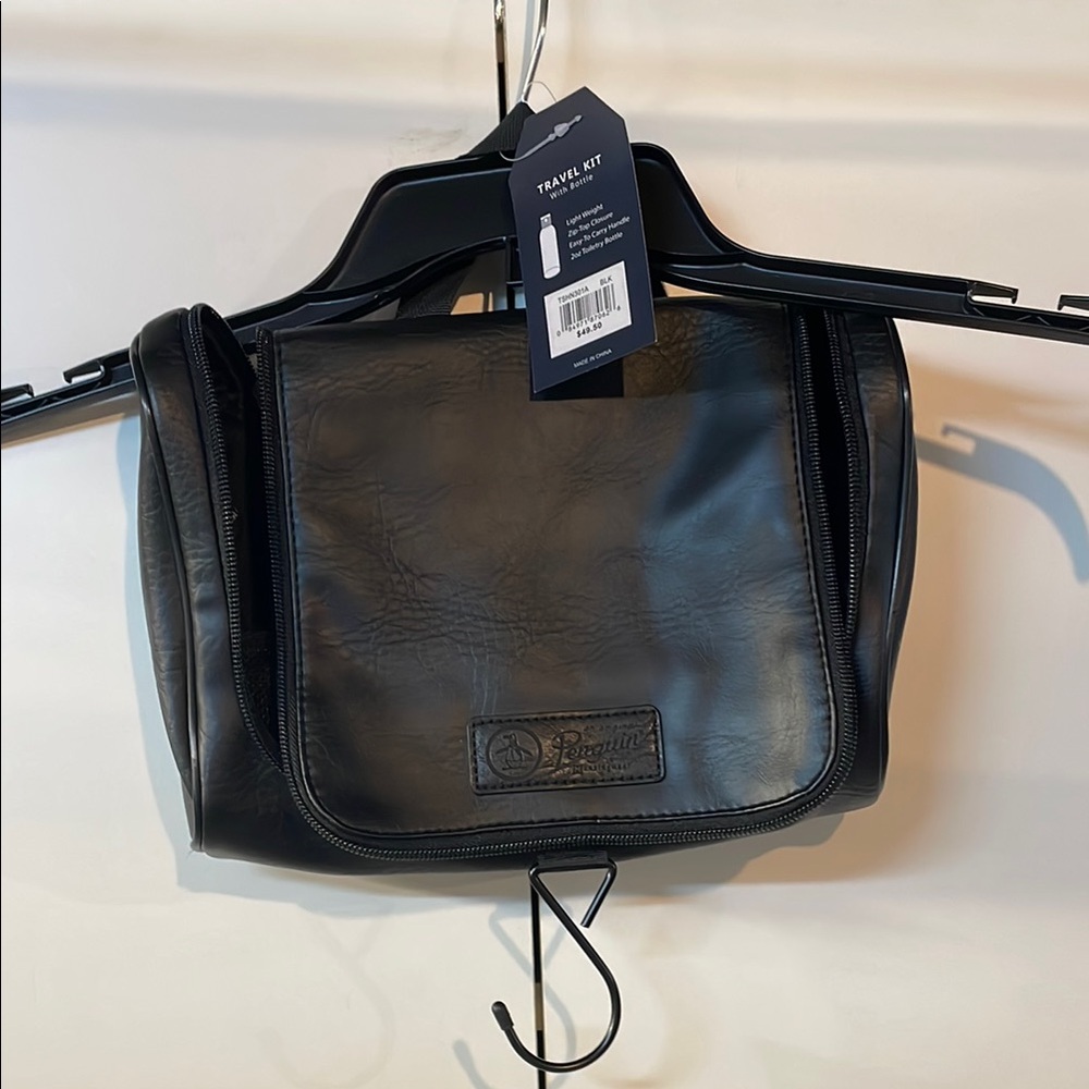 Original Penguin Brown Toiletry Bag with Structured Design
